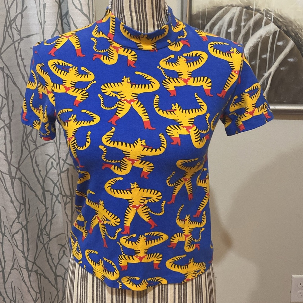 Nooworks Tiger Man Blue Mock Neck